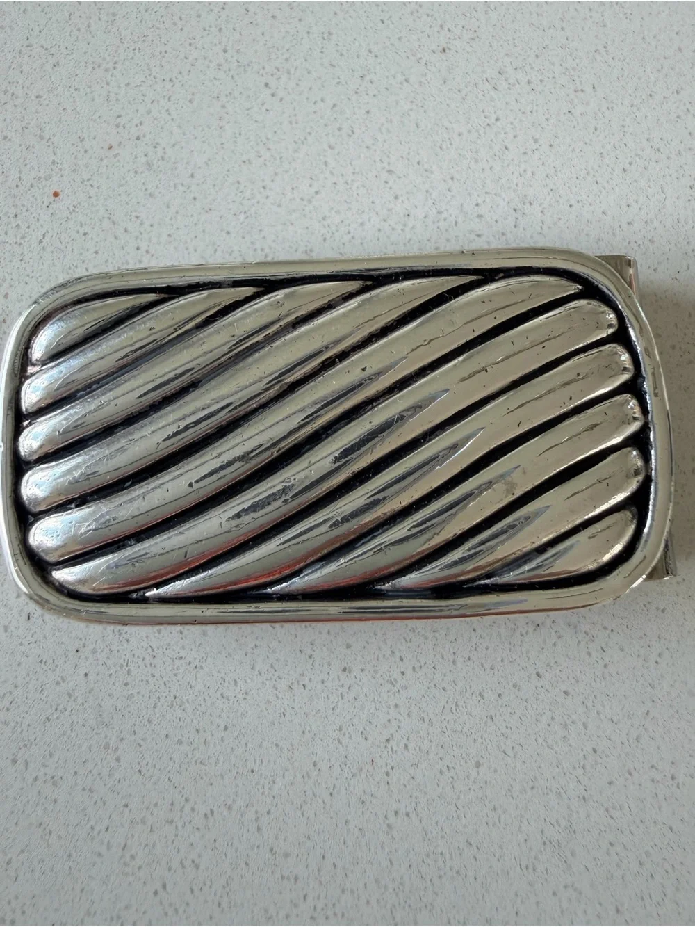 David Yurman Silver Wavy Stripe Money Clip